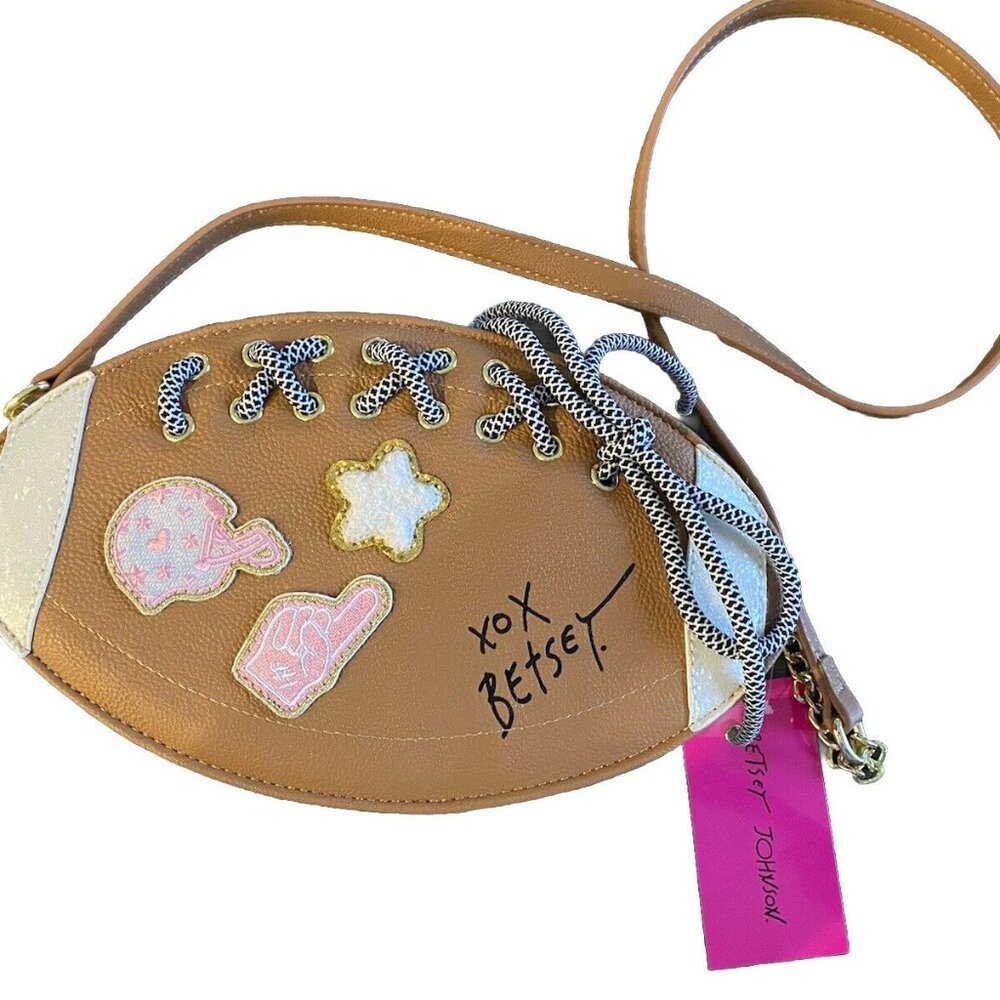 Betsey Johnson XOFAN Football Kitsch Crossbody Bag NWT - Picture 3 of 4